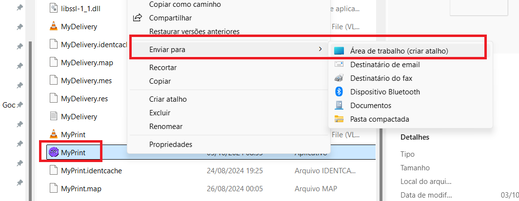 Passo 2 - Atalho MyPrint